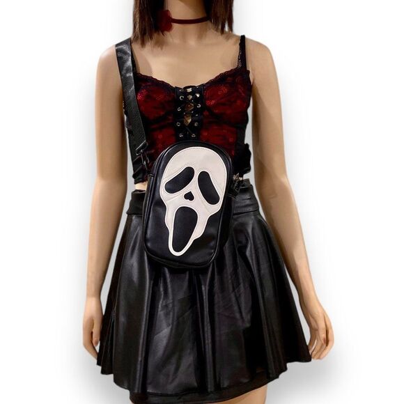 Ghostface Horror Black and White Scream  Messenger Crossbody Bags NEW - Picture 4 of 4